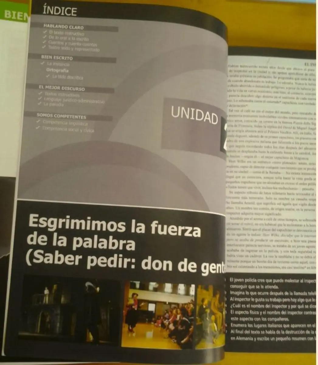 «El trabajo de los libros» en libro de texto (foto 1)