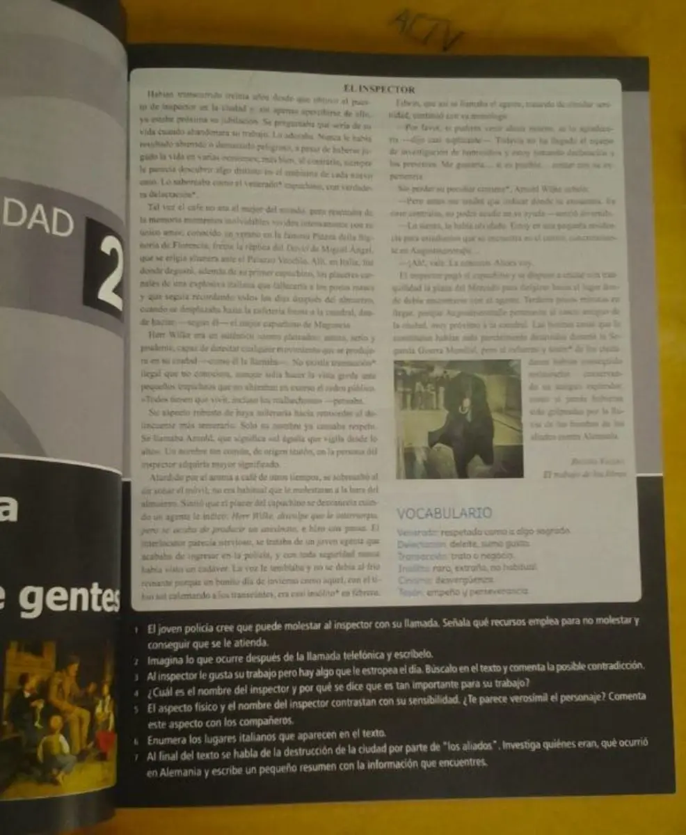 «El trabajo de los libros» en libro de texto (foto 2)